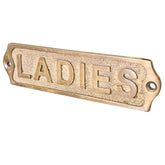 'Ladies' Brass Door sign | Restroom & Room Identification